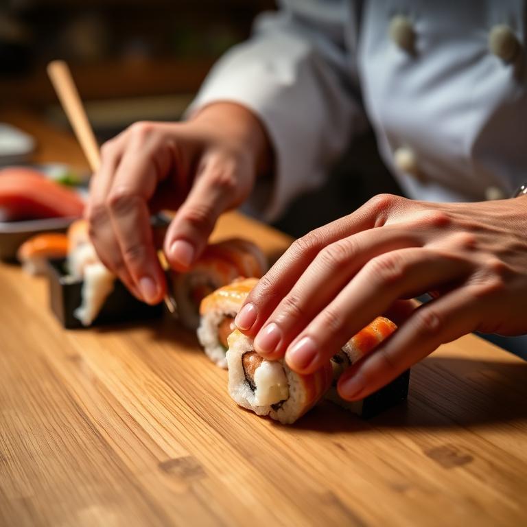 Chef preparing sushi